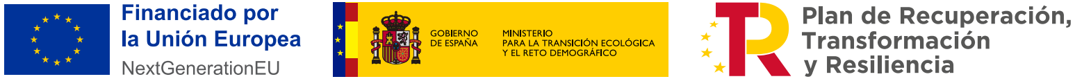 Financiado por la Unión Europea (NextGenerationEU) · Gobierno de España, Ministerio para la Transición Ecológica y el Reto Demográfico · Plan de Recuperación, Transformación y Resiliencia